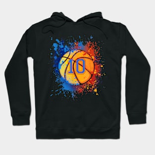 10 Years Old 10th Birthday Basketball For Boys Party Hoodie